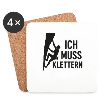 Klettern, Climbing - Untersetzer (4er-Set) - Weiß - Vorne