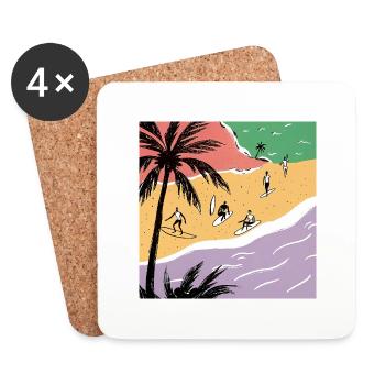 beach life - Coasters (set of 4) - white - Front