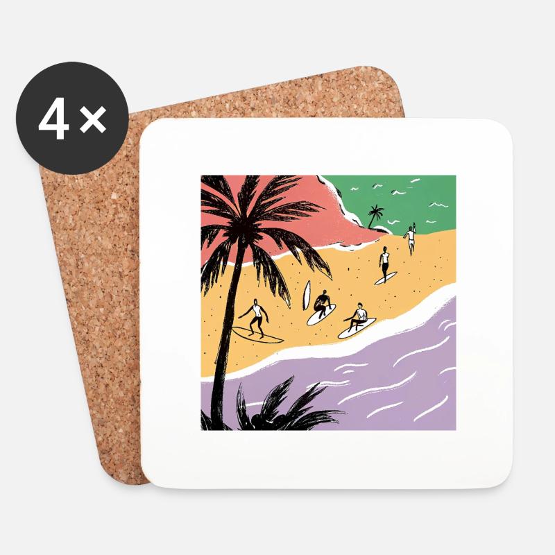beach life - Untersetzer (4er-Set) - Weiß