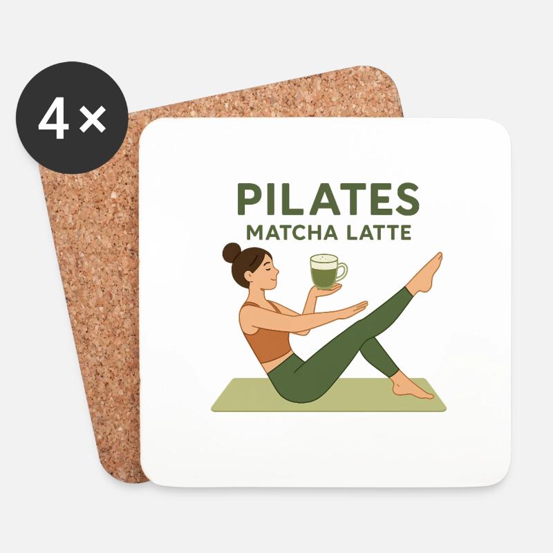 Pilates Girl Matcha Latte - Untersetzer (4er-Set) - Weiß