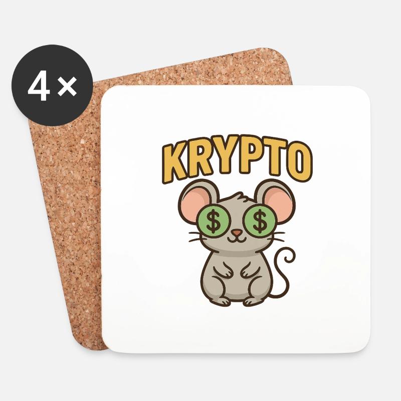 Crypto Mouse 2.0 - Coasters (set of 4) - white
