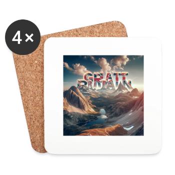 Aventure Montagne Épique - Dessous de verre (lot de 4) - blanc - Devant