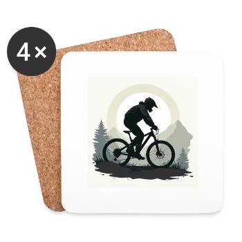 MTB in the Mountains and Forest. - Coasters (set of 4) - white - Front