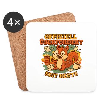 Offiziell überfordert - Untersetzer (4er-Set) - Weiß - Vorne