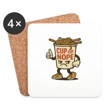 Cup of Nope - Coasters (set of 4) - white - Front