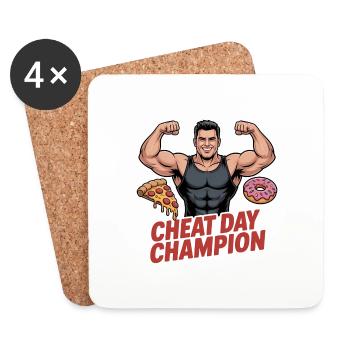 Chat Day Champion Fitness - Untersetzer (4er-Set) - Weiß - Vorne
