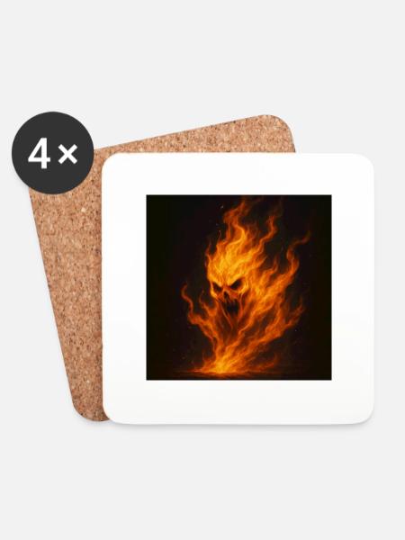 Flammengeist - Untersetzer (4er-Set) - Weiß