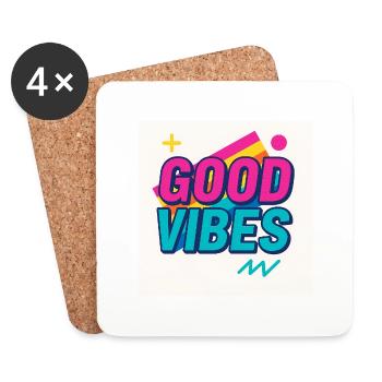 Good Vibe.s – Classic Feel - Untersetzer (4er-Set) - Weiß - Vorne
