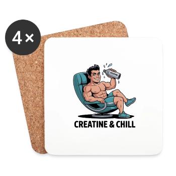 Creatine & Chill - Untersetzer (4er-Set) - Weiß - Vorne