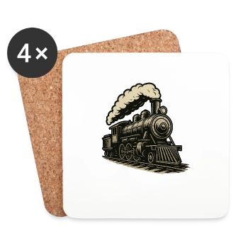 Steam locomotive - Coasters (set of 4) - white - Front