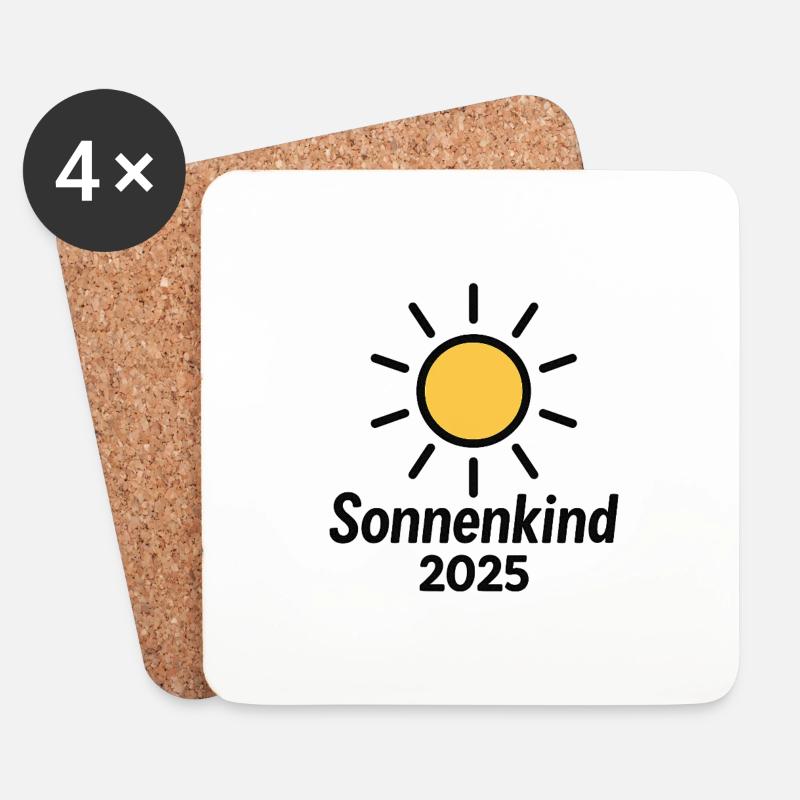 Sonnenkind 2025 - Untersetzer (4er-Set) - Weiß