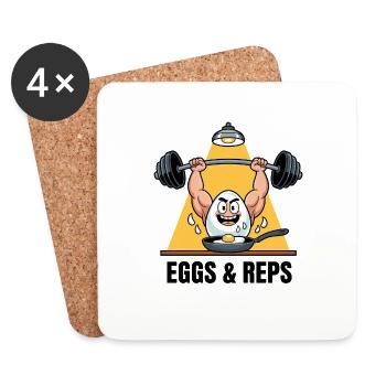Eggs & Reps - Untersetzer (4er-Set) - Weiß - Vorne