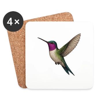 Majestätischer Kolibri in Aquarelloptik - Untersetzer (4er-Set) - Weiß - Vorne