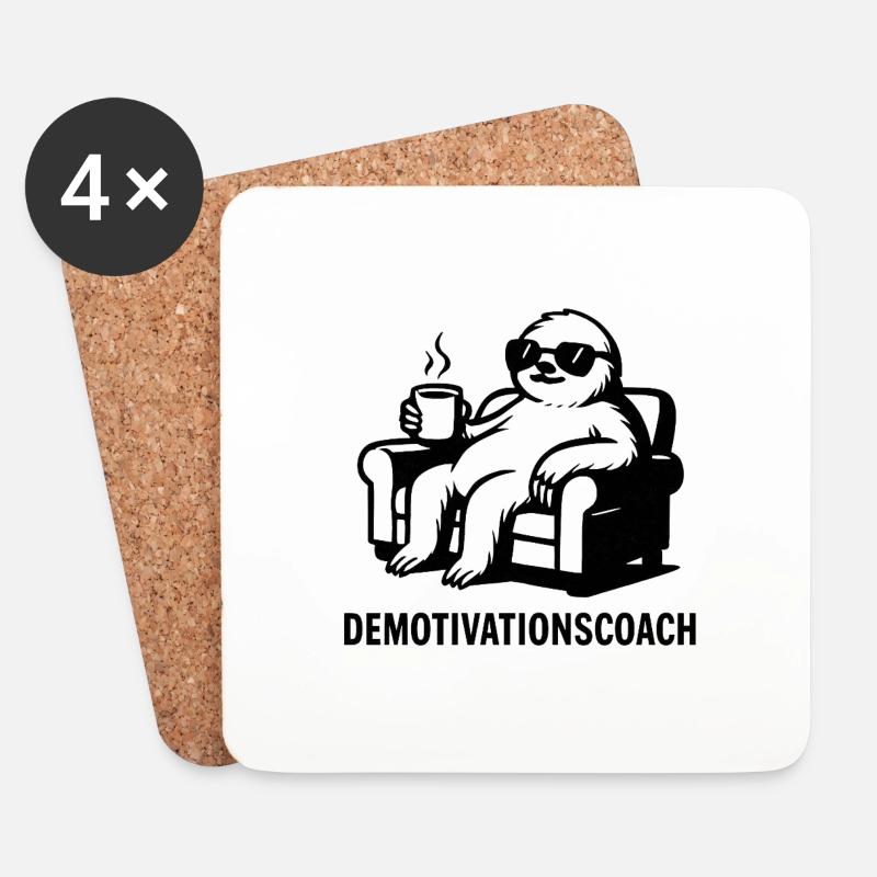 Demotivationscoach - Untersetzer (4er-Set) - Weiß