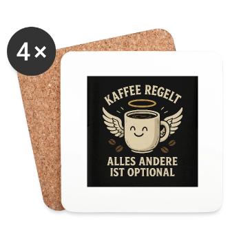 Kaffee Regelt - Untersetzer (4er-Set) - Weiß - Vorne
