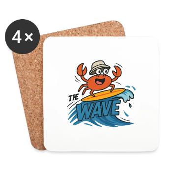 crabe surfeur - Dessous de verre (lot de 4) - blanc - Devant
