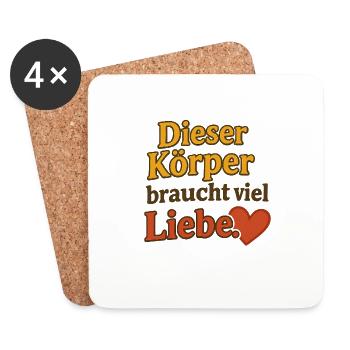 dieser Koerber braucht Liebe - Untersetzer (4er-Set) - Weiß - Vorne