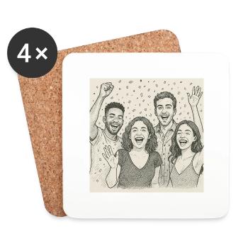 Evening with friends - Coasters (set of 4) - white - Front