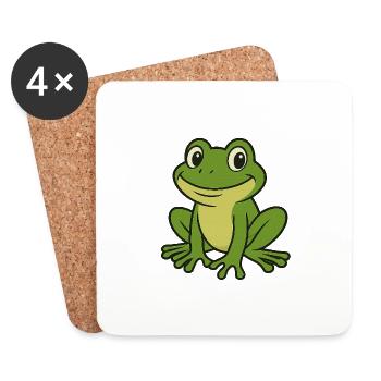 Süßer Frosch - Untersetzer (4er-Set) - Weiß - Vorne
