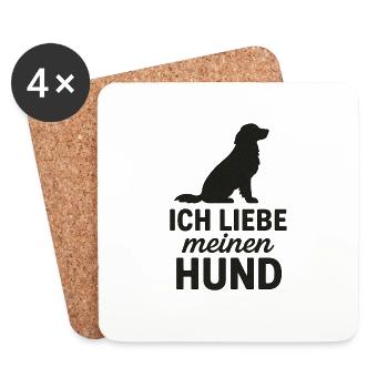 Ich liebe meinen Hund - Untersetzer (4er-Set) - Weiß - Vorne
