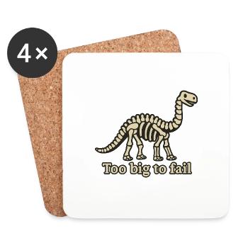 Brontosaurus Skelett too big to fail - Untersetzer (4er-Set) - Weiß - Vorne