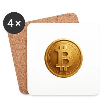 Le bitcoin - Dessous de verre (lot de 4) - blanc - Devant