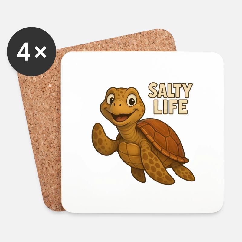 Salty Life - Untersetzer (4er-Set) - Weiß