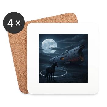 Night flight into the unknown - Coasters (set of 4) - white - Front