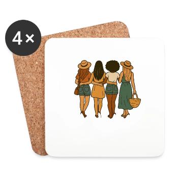 Filles en tournée - Dessous de verre (lot de 4) - blanc - Devant