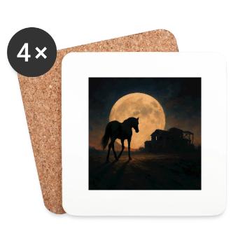 Nuit du cheval - Dessous de verre (lot de 4) - blanc - Devant