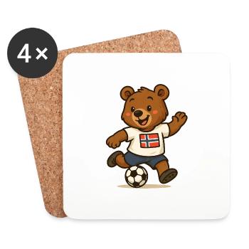 Fußball - Bär - Untersetzer (4er-Set) - Weiß - Vorne