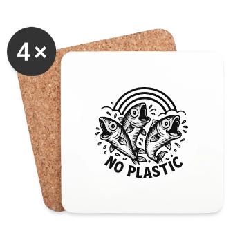 No Plastic - Dessous de verre (lot de 4) - blanc - Devant