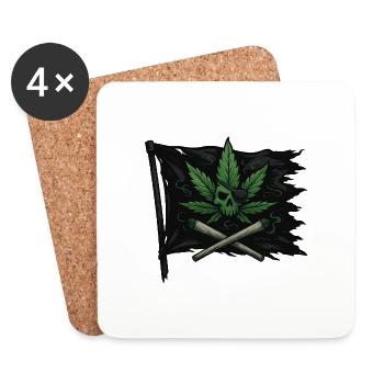Blaze the Black Flag - Coasters (set of 4) - white - Front