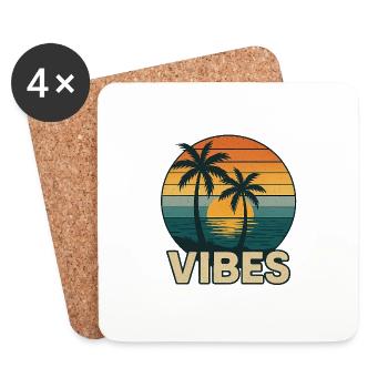 Vibes am Sonnenuntergang - Untersetzer (4er-Set) - Weiß - Vorne
