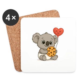 Bébé Koala - Dessous de verre (lot de 4) - blanc - Devant
