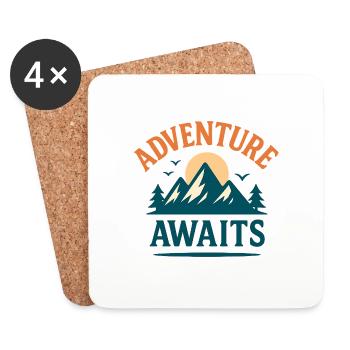 Adventure Awaits – Explore More - Coasters (set of 4) - white - Front