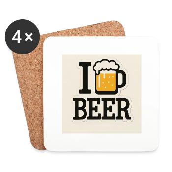 I LOVE BEER - Coasters (set of 4) - white - Front