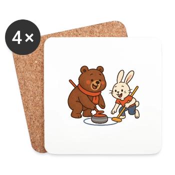 Curling - Coasters (set of 4) - white - Front