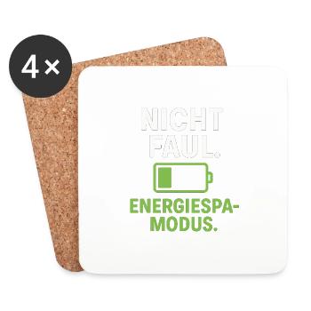 Pas paresseux, mode d’économie d’énergie - Dessous de verre (lot de 4) - blanc - Devant