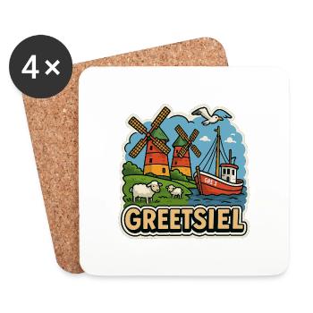 Greetsiel - Untersetzer (4er-Set) - Weiß - Vorne
