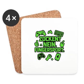 Zocken? Nein. Fingersport - Untersetzer (4er-Set) - Weiß - Vorne