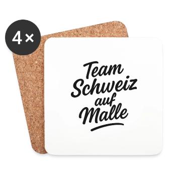 Team Schweiz auf Malle - Untersetzer (4er-Set) - Weiß - Vorne