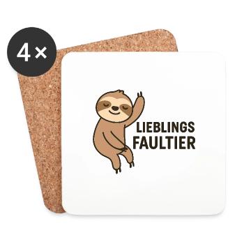 FAVORITE SLOTH - Coasters (set of 4) - white - Front