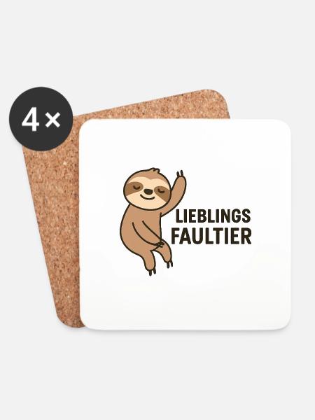 LIEBLINGS FAULTIER - Untersetzer (4er-Set) - Weiß