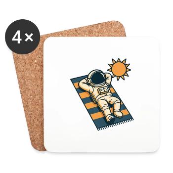 Astronaut im Urlaub - Untersetzer (4er-Set) - Weiß - Vorne