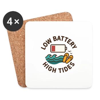 Low Battery, High Tides - Untersetzer (4er-Set) - Weiß - Vorne