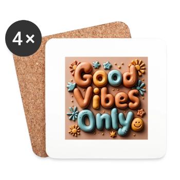 Positive vibes Radiant everyday life - Coasters (set of 4) - white - Front