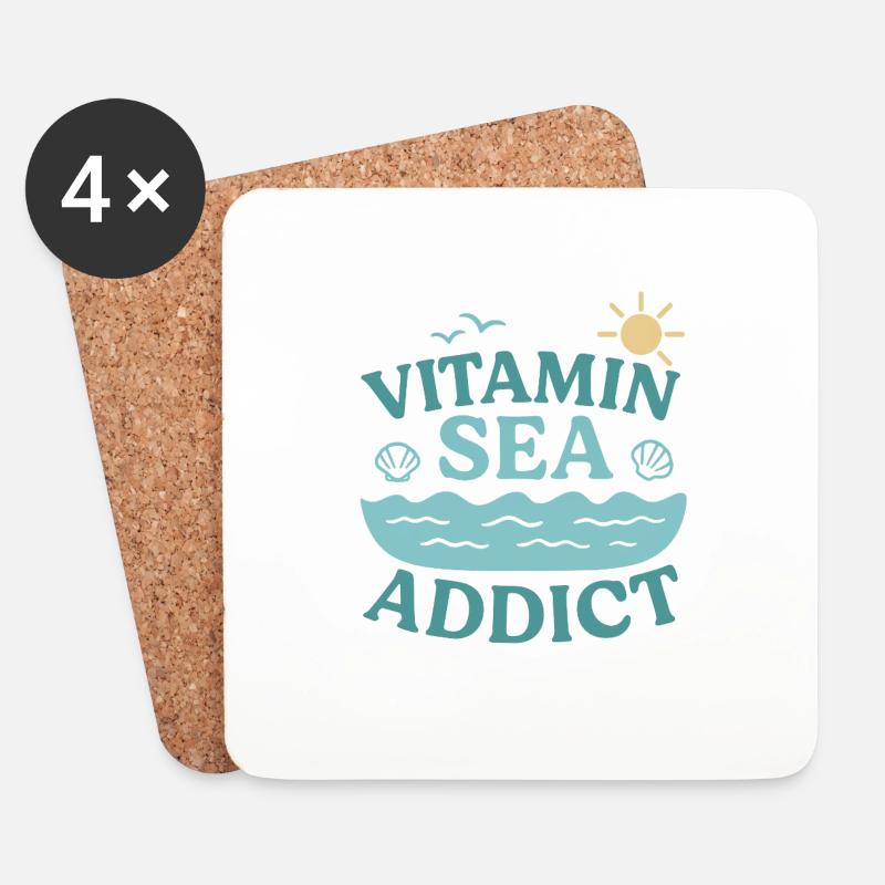 Vitamin Sea Addict - Untersetzer (4er-Set) - Weiß