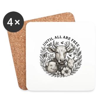 Until All Are Free s/w - Untersetzer (4er-Set) - Weiß - Vorne