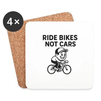 RIDE BIKES - NOT CARS - Untersetzer (4er-Set) - Weiß - Vorne